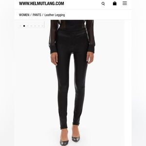 Helmut Lang Leather Leggings Size 8 EUC
